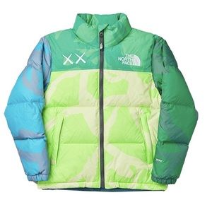 KAWS X THE NORTH FACE RETRO 1996 NUPTSE JACKET SAFETY GREEN-MEN’S XXL
